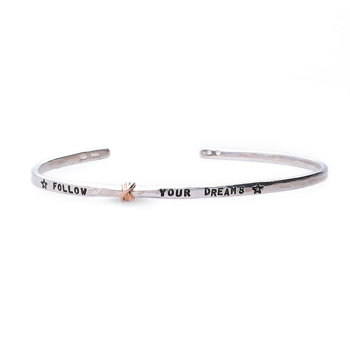 Bracciale in Argento 925 con elemento tre fili in Oro Rosa 9kt – Rubinia