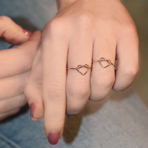 Filodamore ring with Knotted Heart in 9kt RoseGold