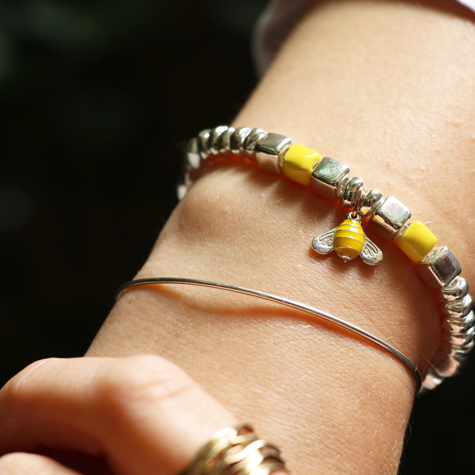 Bracciale Perline Argento Regalo Bracciale In Argento Sterling 925 Con Ciondolo Ape E Zirconi - Gioiello Handmade Per Donna Bracciale Argento 925 Ciondolo Ape - Foto 6