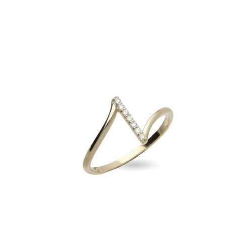 Anello Filodamore svolta in Oro Giallo/Rosa 9kt con Diamanti Bianchi