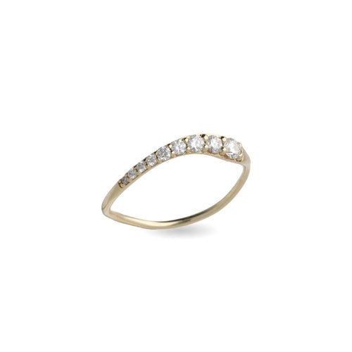Anello Filodamore gradiente in Oro Giallo/Rosa 9kt con 9 Diamanti Bianchi