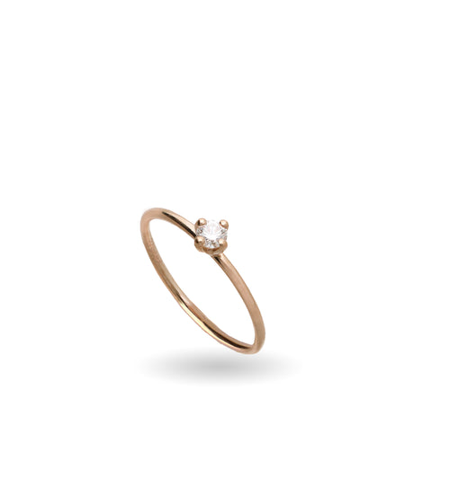Anello Filodamore in Oro Giallo/Rosa 9kt con Diamante Bianco 0.14ct