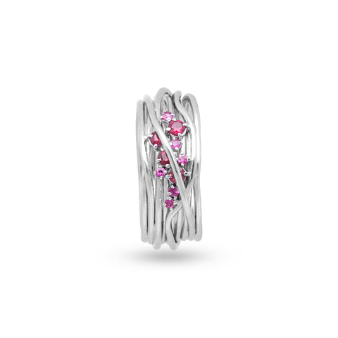 Filodellavita Ten 10 fili in Oro Bianco o Oro Rosa 18kt e Rubini