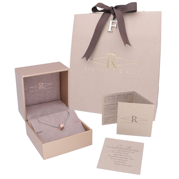 Filodellavita Mini 13 fili Argento 925 e Oro Rosa 9kt con collana in A Rubinia