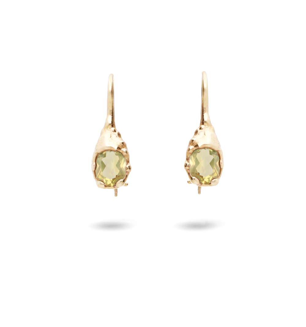Orecchini A Perno Quadri Mackintosh Andralok In Oro Giallo 9kt | Con Pietra Preziosa VERA | Chiusura Originale Andralok | Coppia In Confezione Regalo - 4